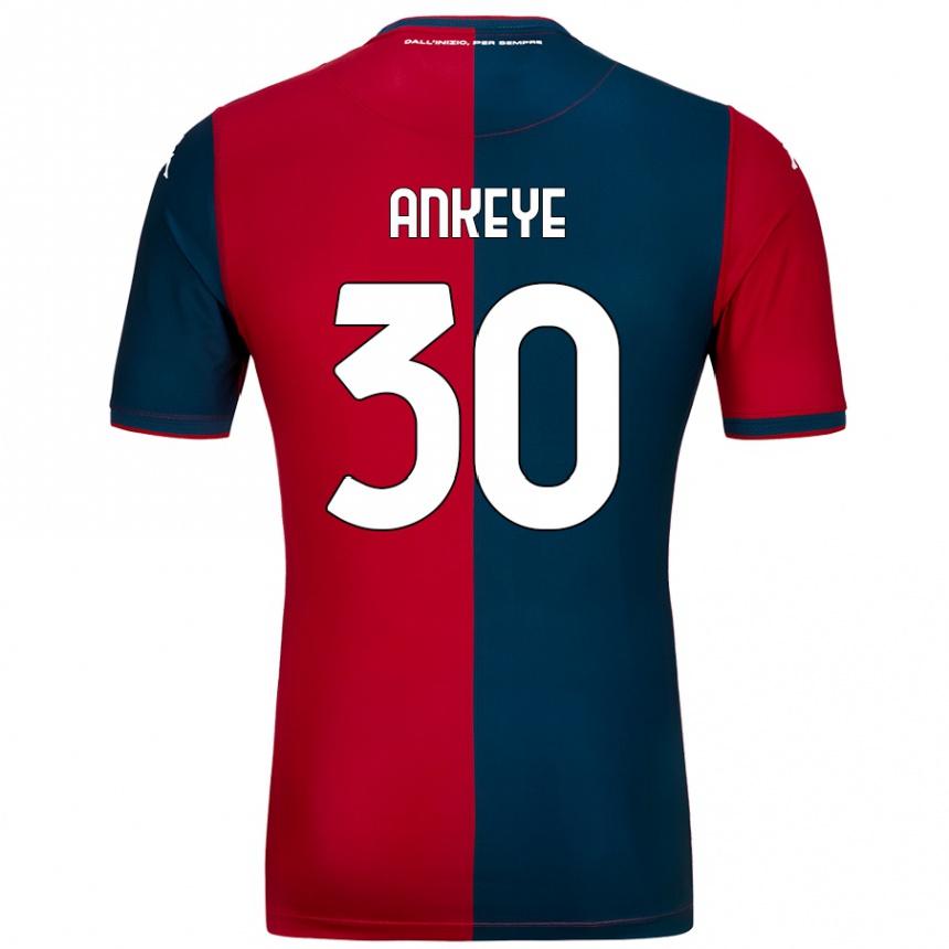 Homme Football Maillot David Ankeye #30 Rouge Bleu Foncé Tenues Domicile 2024/25