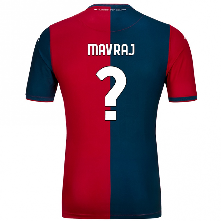 Homme Football Maillot Indrit Mavraj #0 Rouge Bleu Foncé Tenues Domicile 2024/25