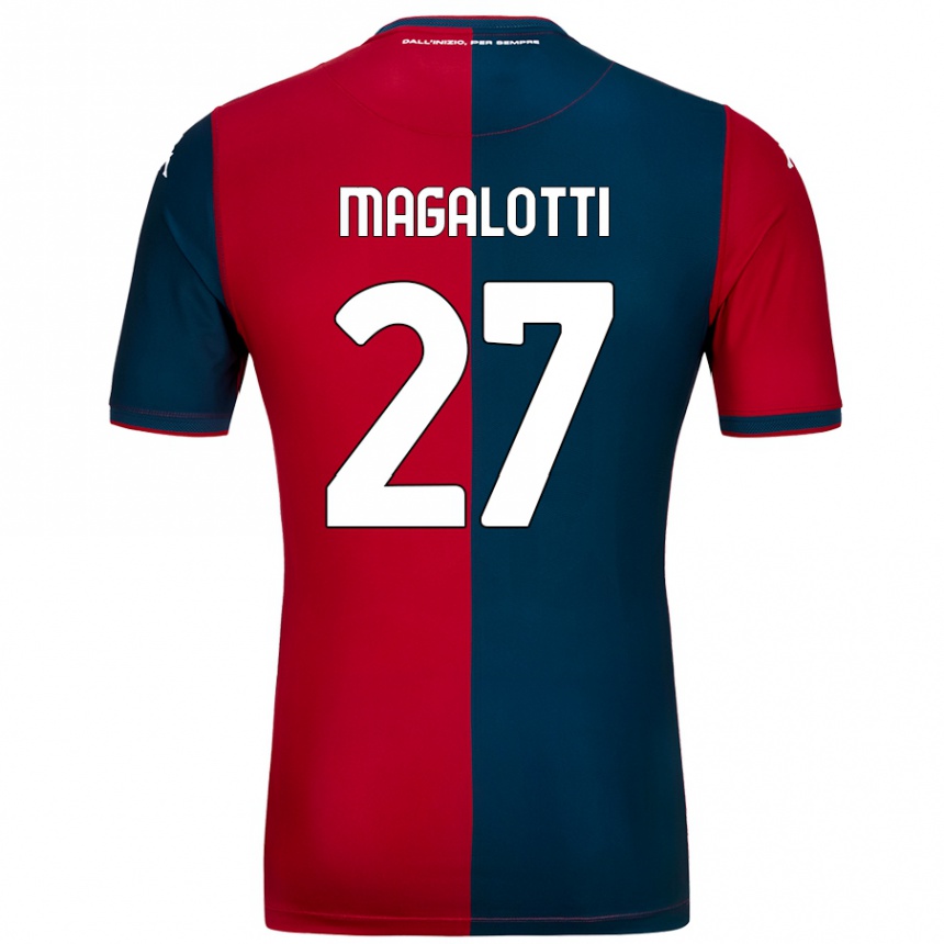 Homme Football Maillot Gabriele Magalotti #27 Rouge Bleu Foncé Tenues Domicile 2024/25