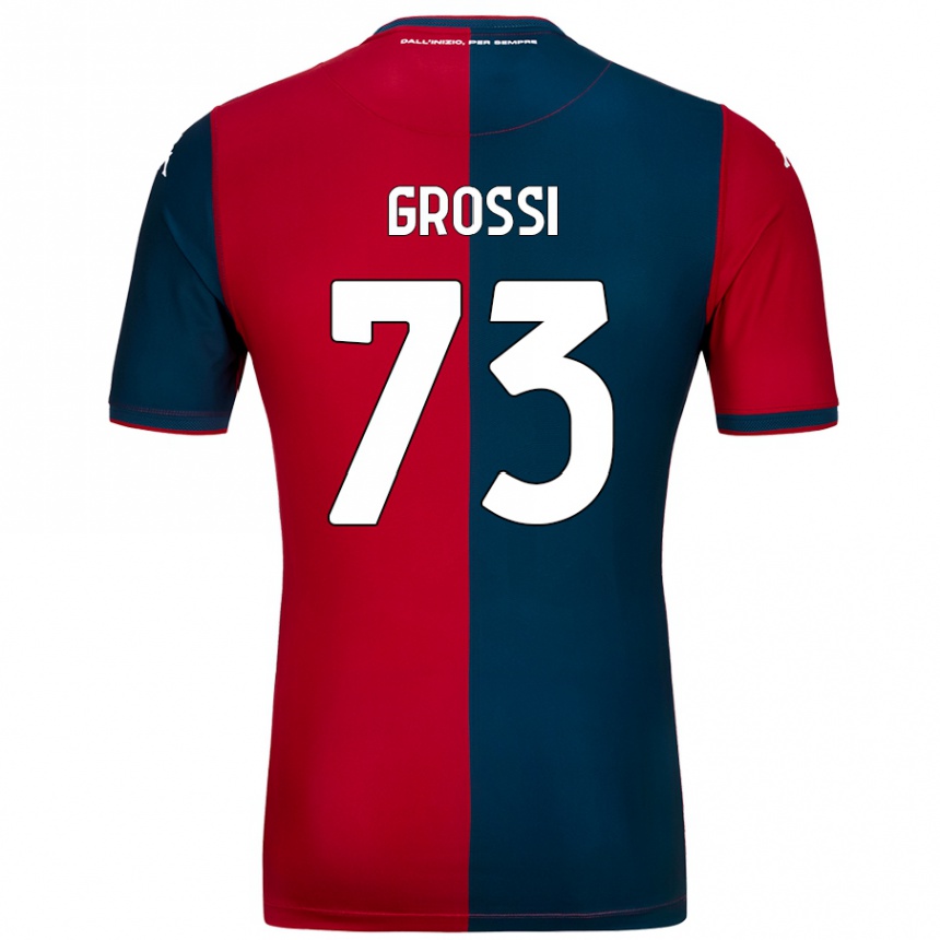 Homme Football Maillot Jacopo Grossi #73 Rouge Bleu Foncé Tenues Domicile 2024/25