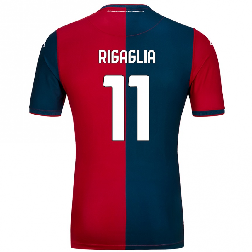 Homme Football Maillot Alison Rigaglia #11 Rouge Bleu Foncé Tenues Domicile 2024/25