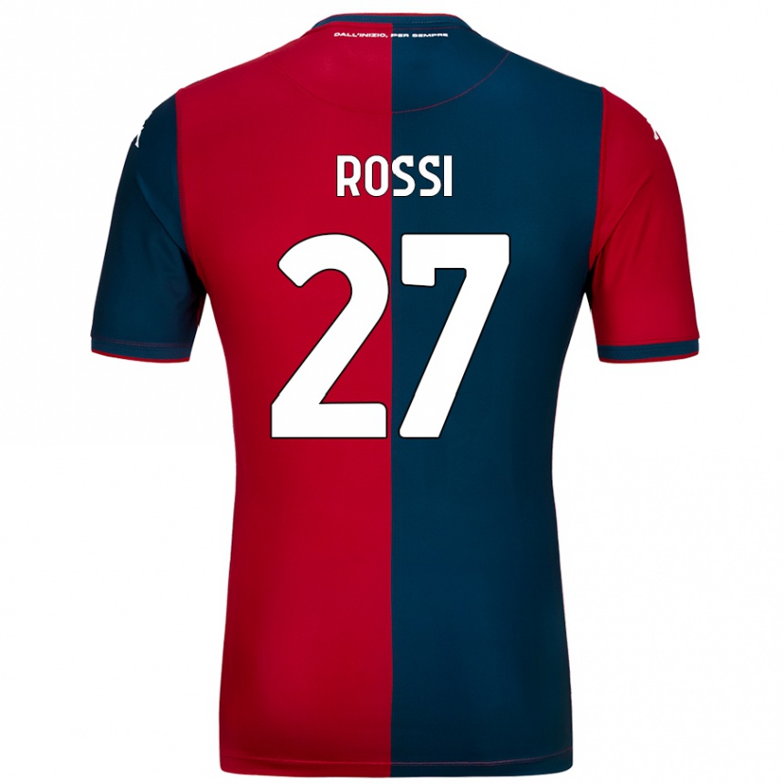 Homme Football Maillot Lucrezia Rossi #27 Rouge Bleu Foncé Tenues Domicile 2024/25