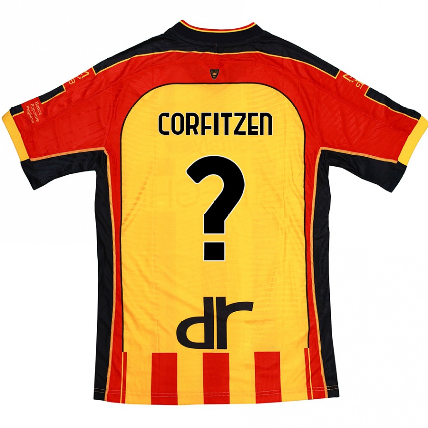 Homme Football Maillot Jeppe Corfitzen #0 Jaune Rouge Tenues Domicile 2024/25