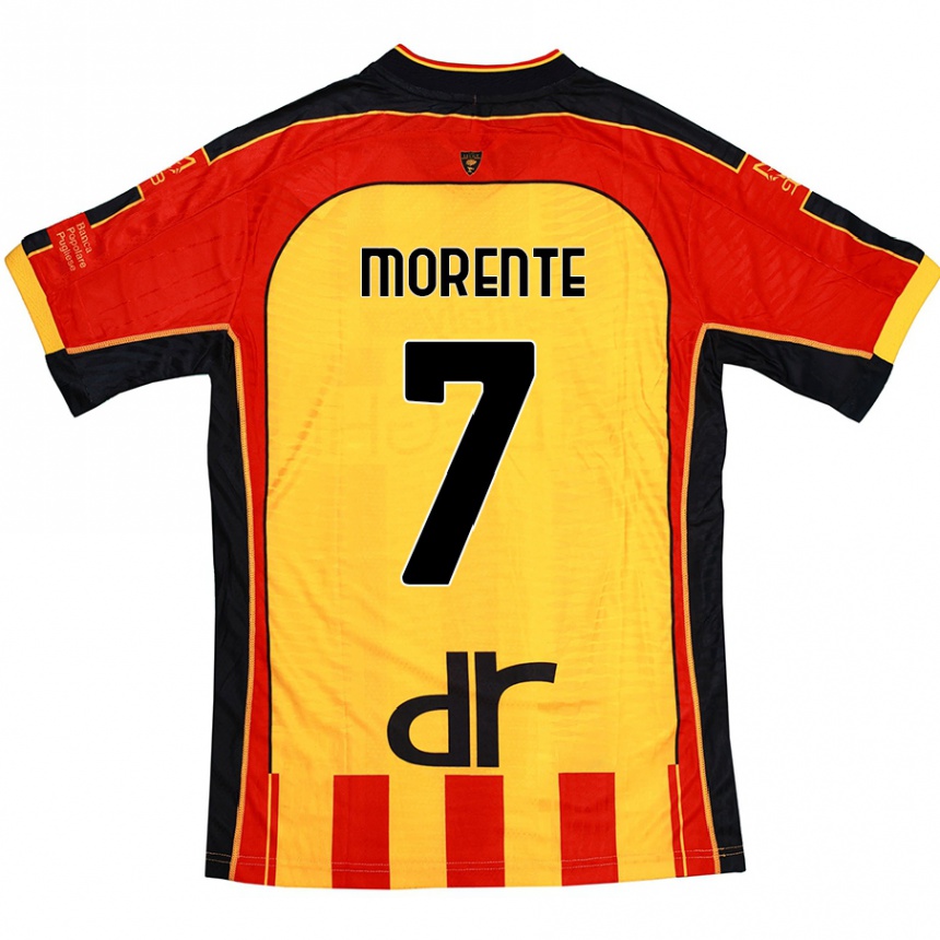 Homme Football Maillot Tete Morente #7 Jaune Rouge Tenues Domicile 2024/25