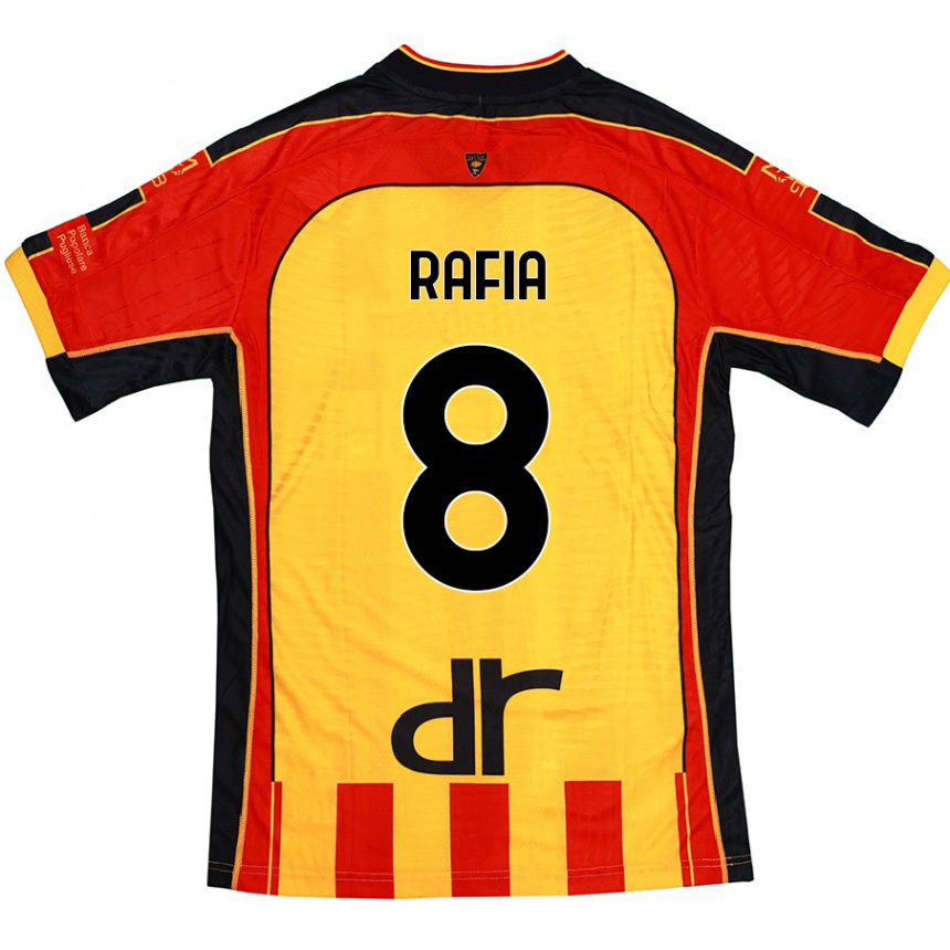 Homme Football Maillot Hamza Rafia #8 Jaune Rouge Tenues Domicile 2024/25