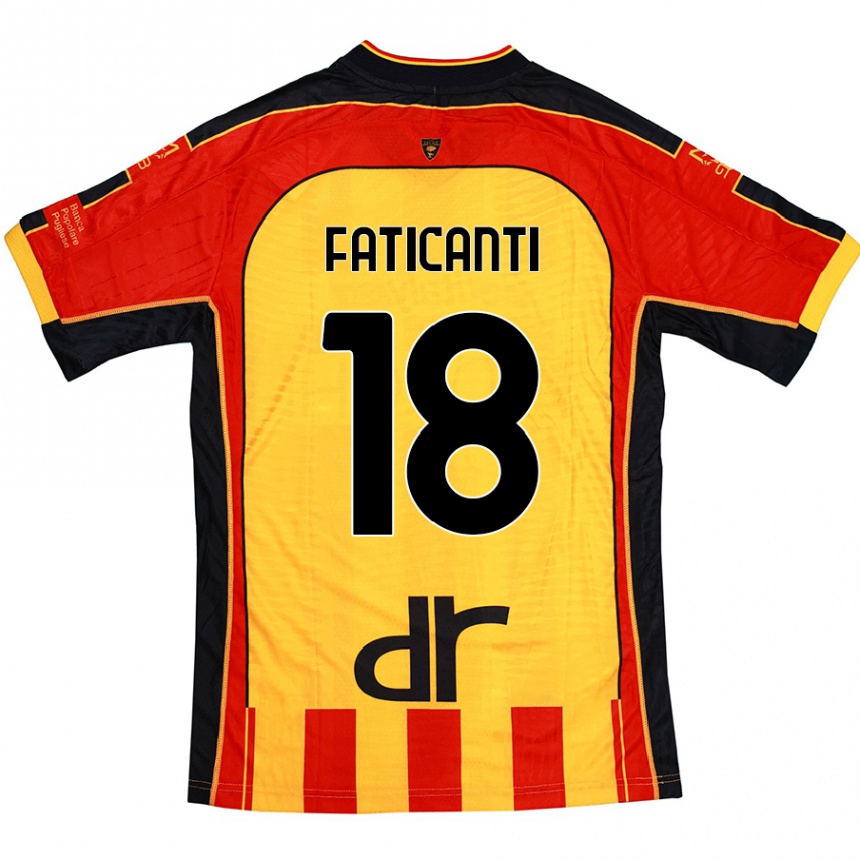 Homme Football Maillot Giacomo Faticanti #18 Jaune Rouge Tenues Domicile 2024/25