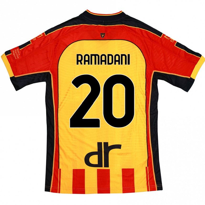 Homme Football Maillot Ylber Ramadani #20 Jaune Rouge Tenues Domicile 2024/25