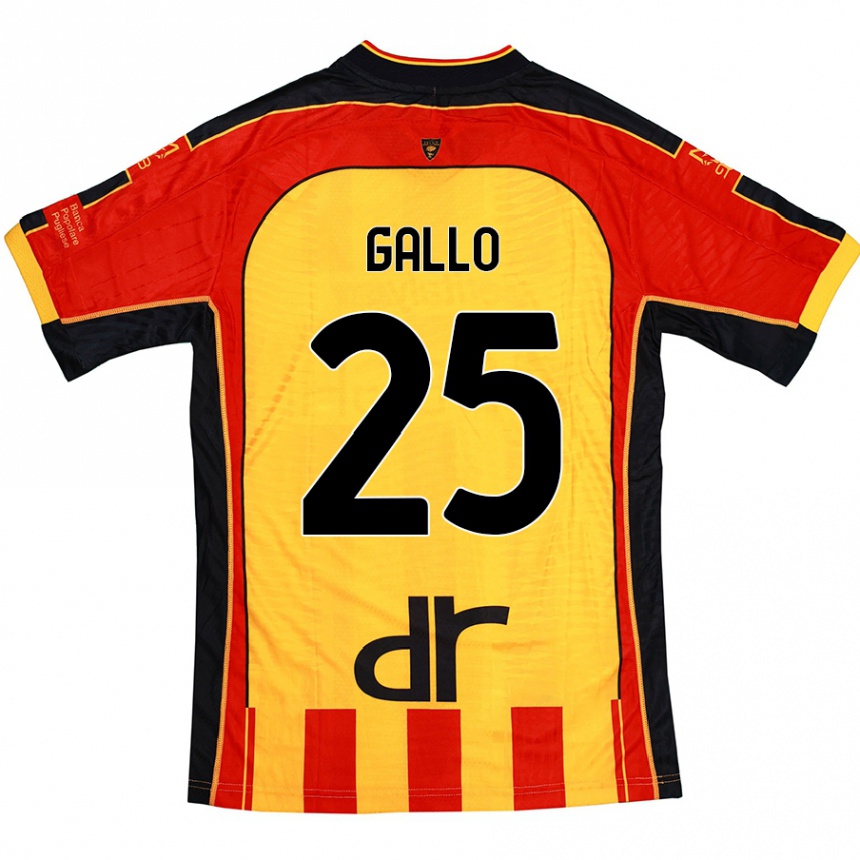 Homme Football Maillot Antonino Gallo #25 Jaune Rouge Tenues Domicile 2024/25