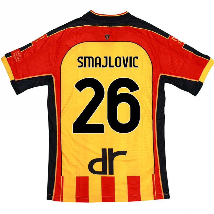 Homme Football Maillot Zinedin Smajlovic #26 Jaune Rouge Tenues Domicile 2024/25