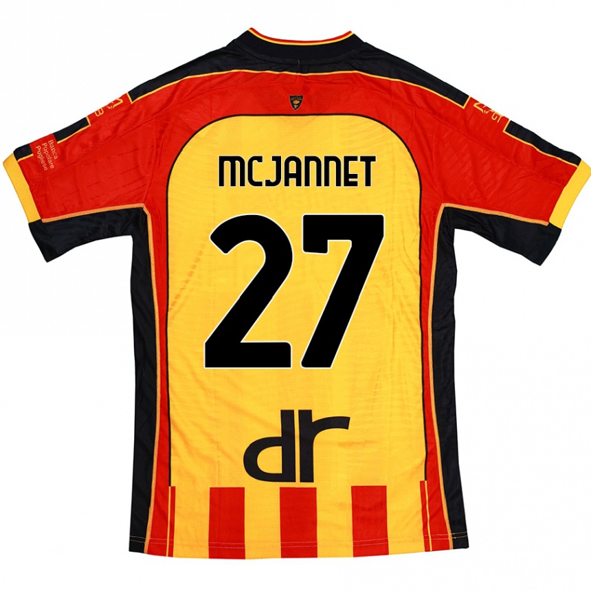 Homme Football Maillot Ed Mcjannet #27 Jaune Rouge Tenues Domicile 2024/25