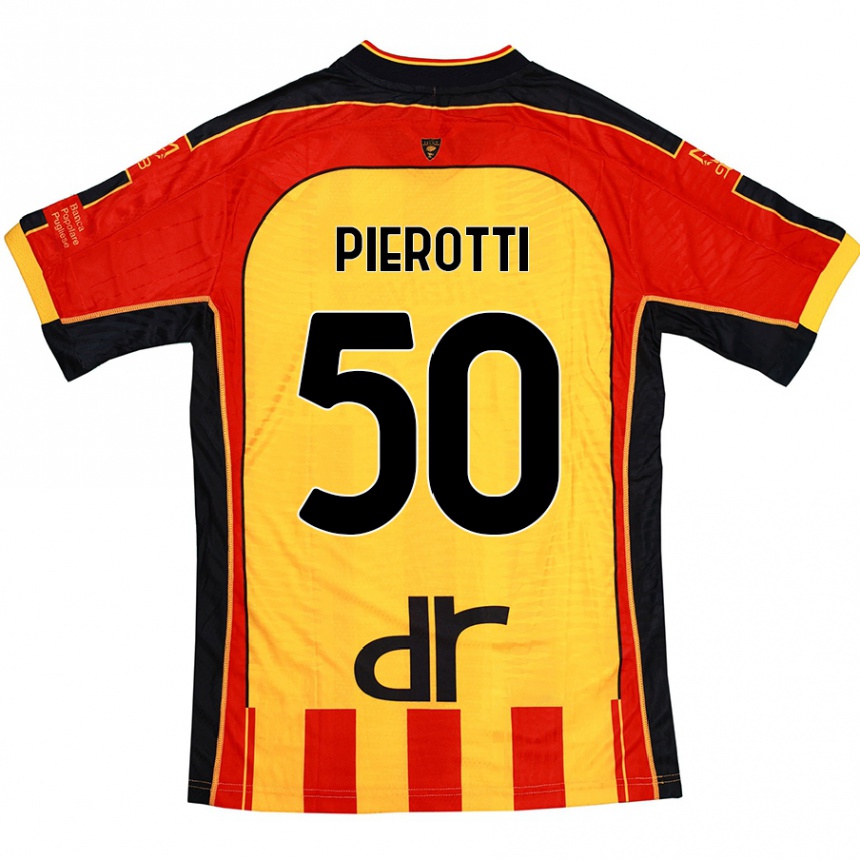 Homme Football Maillot Santiago Pierotti #50 Jaune Rouge Tenues Domicile 2024/25