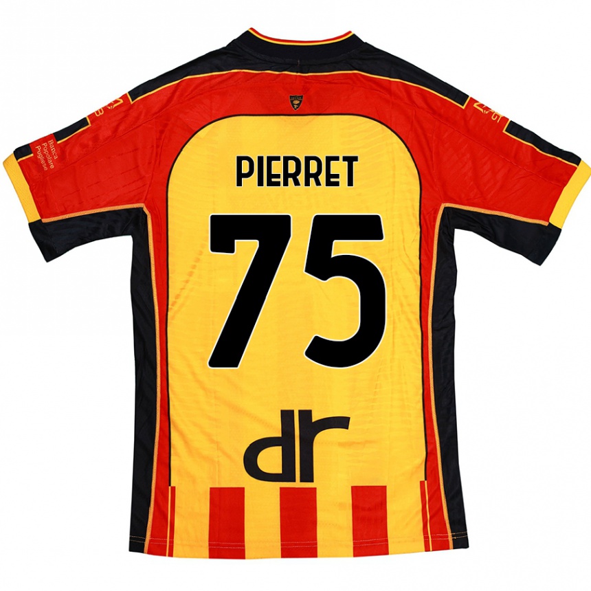 Homme Football Maillot Balthazar Pierret #75 Jaune Rouge Tenues Domicile 2024/25