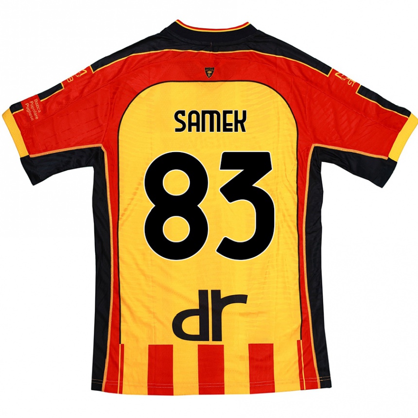 Homme Football Maillot Daniel Samek #83 Jaune Rouge Tenues Domicile 2024/25