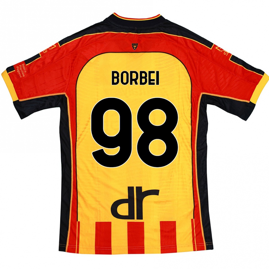 Homme Football Maillot Alexandru Borbei #98 Jaune Rouge Tenues Domicile 2024/25