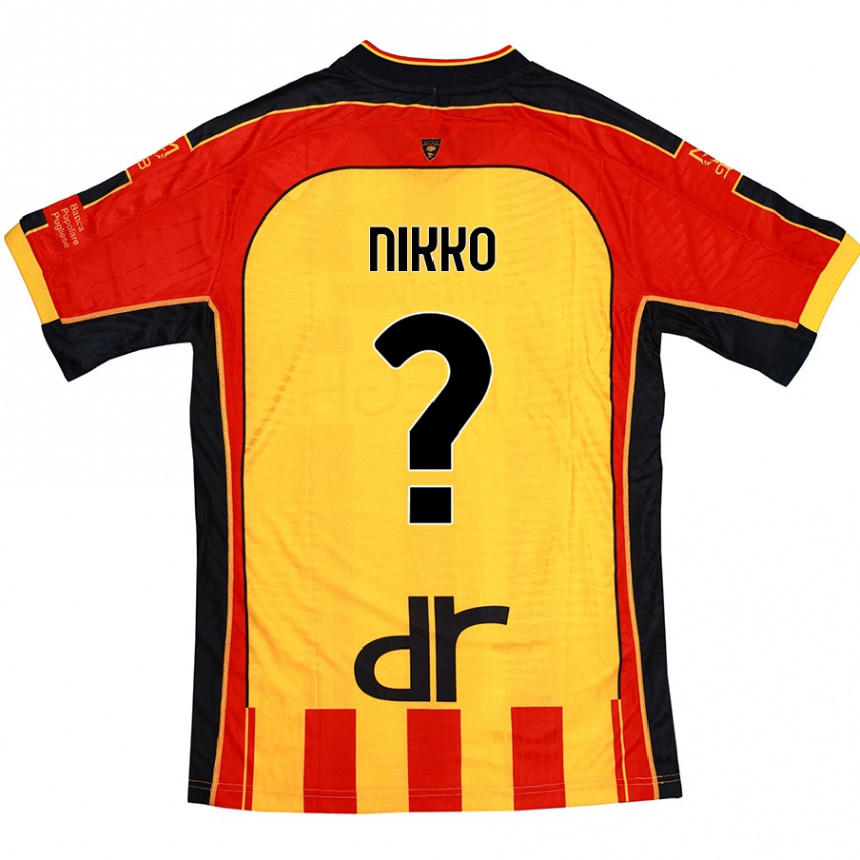 Homme Football Maillot Jimi Nikko #0 Jaune Rouge Tenues Domicile 2024/25