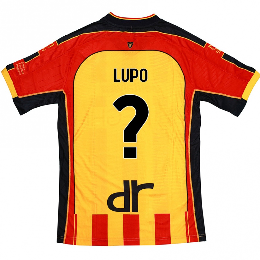 Homme Football Maillot Christian Lupo #0 Jaune Rouge Tenues Domicile 2024/25