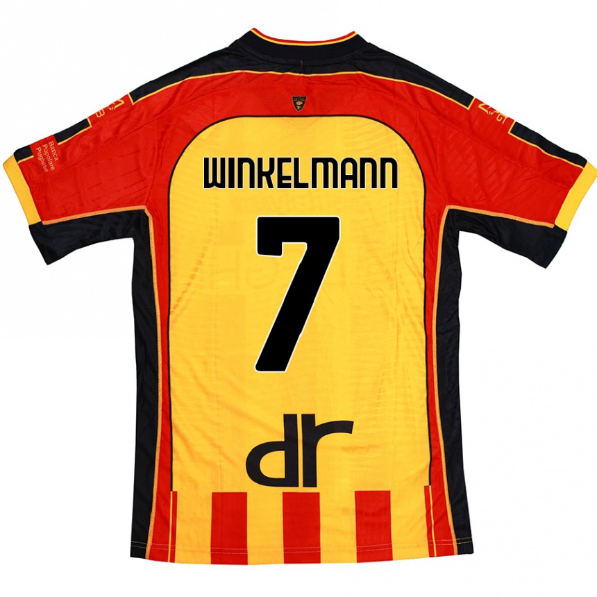 Homme Football Maillot Till Winkelmann #7 Jaune Rouge Tenues Domicile 2024/25