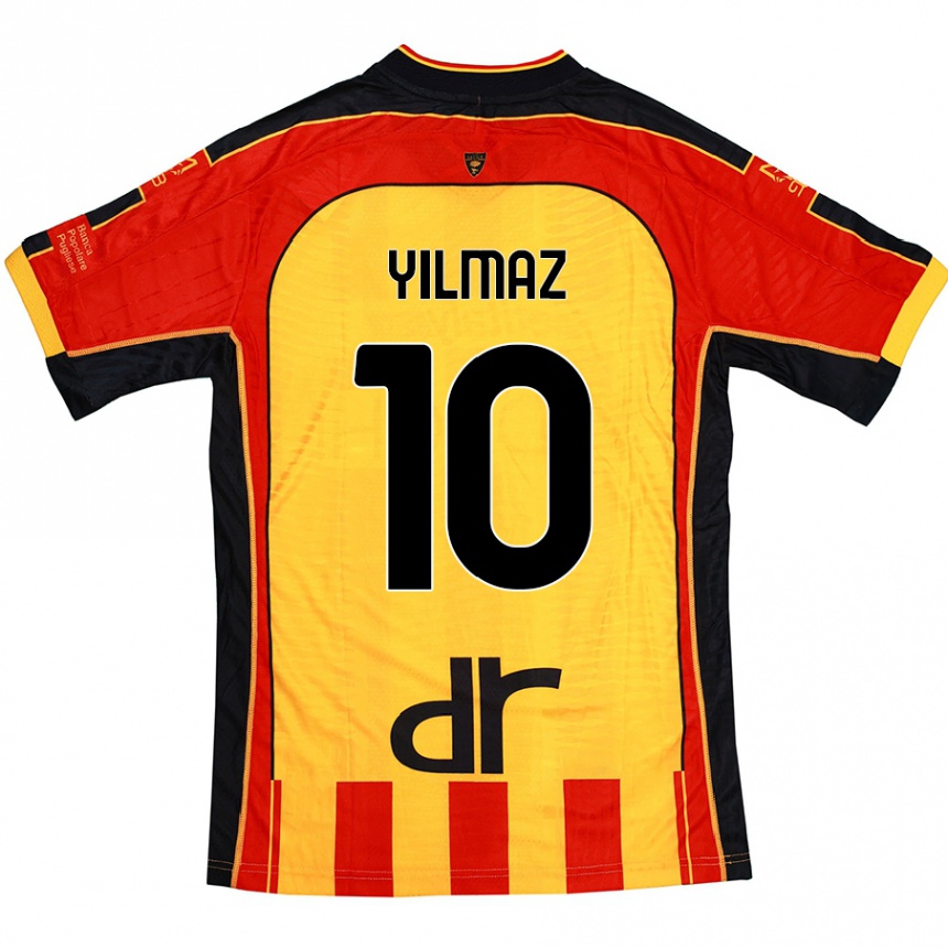 Homme Football Maillot Enes Yilmaz #10 Jaune Rouge Tenues Domicile 2024/25