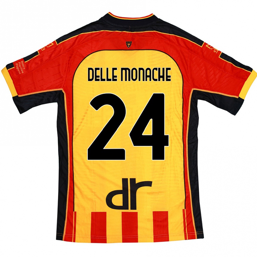 Homme Football Maillot Marco Delle Monache #24 Jaune Rouge Tenues Domicile 2024/25