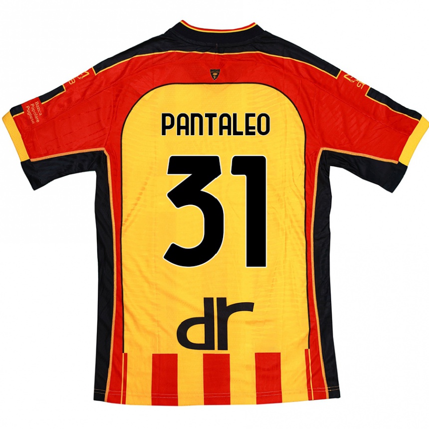 Homme Football Maillot Dario Pantaleo #31 Jaune Rouge Tenues Domicile 2024/25