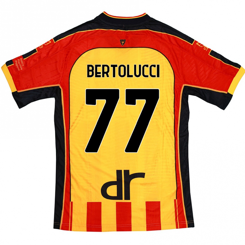 Homme Football Maillot Sandro Bertolucci #77 Jaune Rouge Tenues Domicile 2024/25