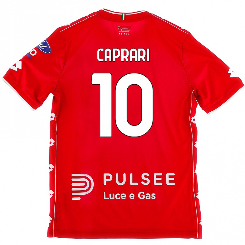 Homme Football Maillot Gianluca Caprari #10 Rouge Blanc Tenues Domicile 2024/25