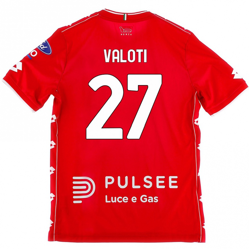 Homme Football Maillot Mattia Valoti #27 Rouge Blanc Tenues Domicile 2024/25