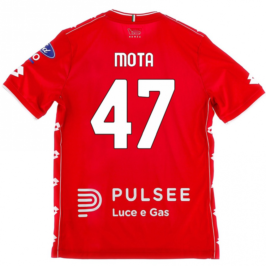 Homme Football Maillot Dany Mota #47 Rouge Blanc Tenues Domicile 2024/25