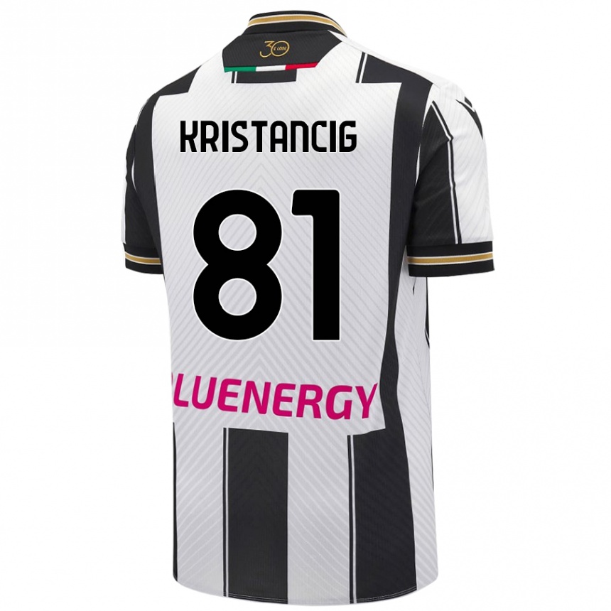 Homme Football Maillot Luca Kristancig #81 Blanc Noir Tenues Domicile 2024/25