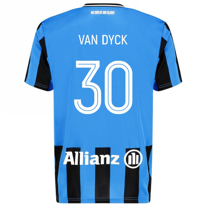 Homme Football Maillot Nell Van Dyck #30 Bleu Ciel Noir Tenues Domicile 2024/25