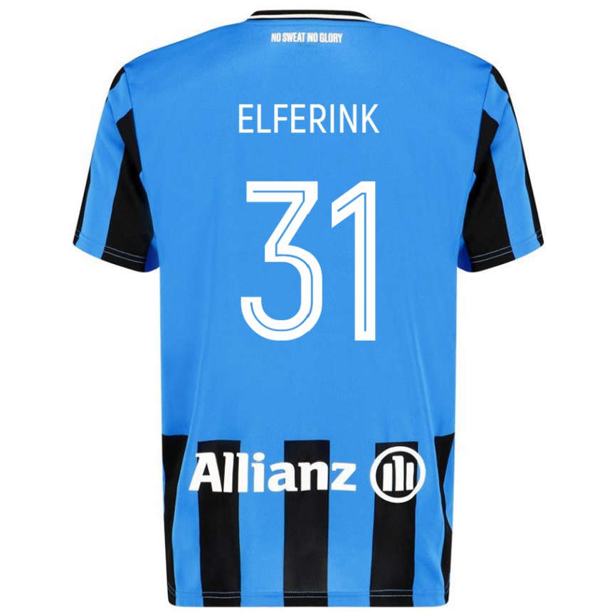 Homme Football Maillot Marie Elferink #31 Bleu Ciel Noir Tenues Domicile 2024/25