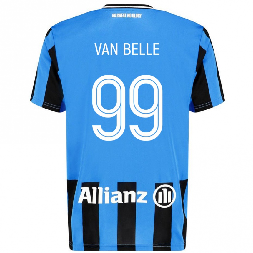 Homme Football Maillot Lyndsey Van Belle #99 Bleu Ciel Noir Tenues Domicile 2024/25