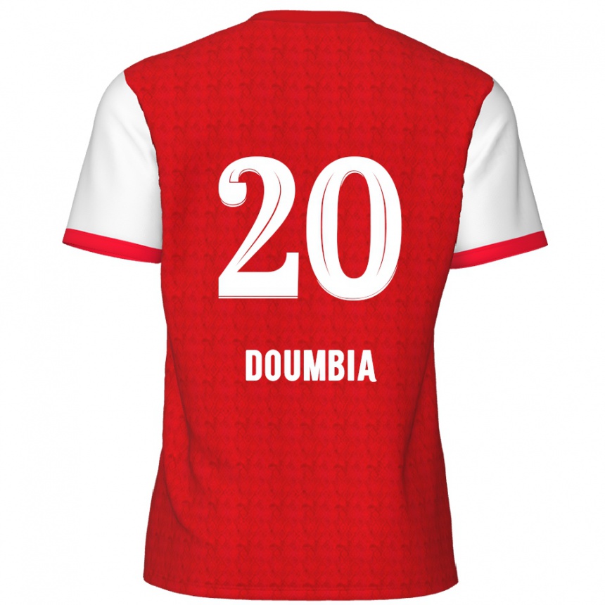 Homme Football Maillot Mahamadou Doumbia #20 Rouge Blanc Tenues Domicile 2024/25