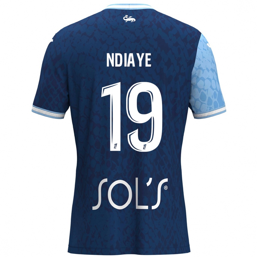 Homme Football Maillot Rassoul Ndiaye #19 Bleu Ciel Bleu Foncé Tenues Domicile 2024/25