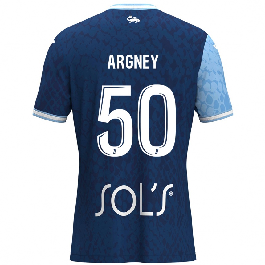 Homme Football Maillot Paul Argney #50 Bleu Ciel Bleu Foncé Tenues Domicile 2024/25