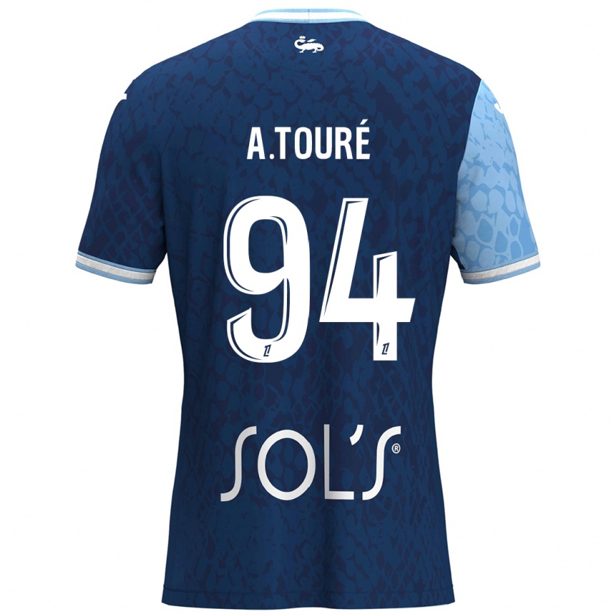 Homme Football Maillot Abdoulaye Touré #94 Bleu Ciel Bleu Foncé Tenues Domicile 2024/25