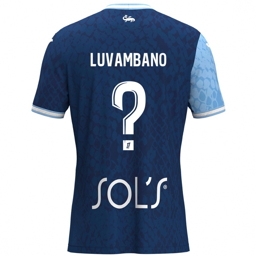 Homme Football Maillot Ethan Luvambano #0 Bleu Ciel Bleu Foncé Tenues Domicile 2024/25