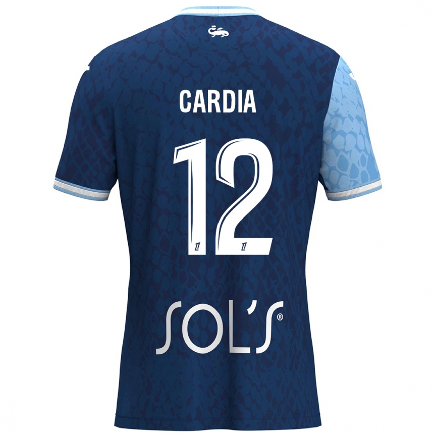 Homme Football Maillot Mickaëla Cardia #12 Bleu Ciel Bleu Foncé Tenues Domicile 2024/25