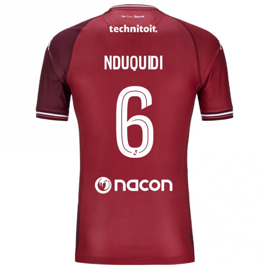 Homme Football Maillot Joseph Nduquidi #6 Rouge Grenade Tenues Domicile 2024/25