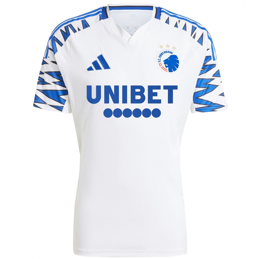 Homme Football Maillot Votre Nom #0 Blanc Bleu Ciel Tenues Domicile 2024/25