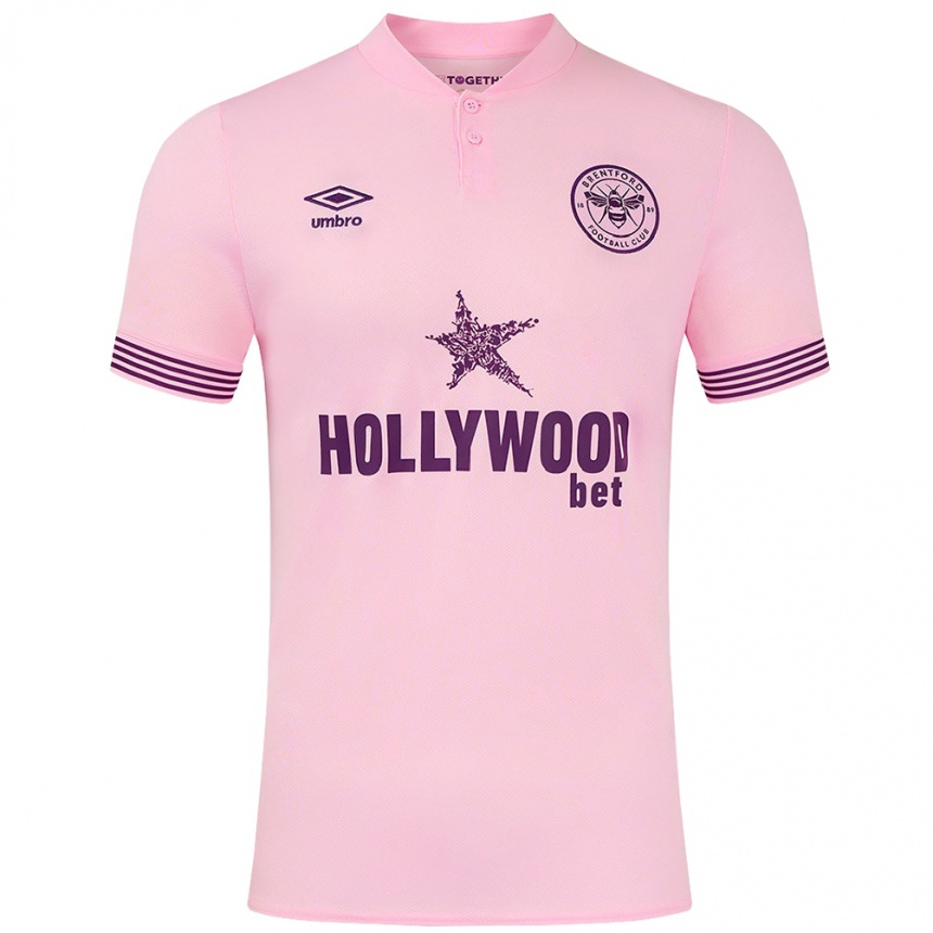 Homme Football Maillot Votre Nom #0 Rose Tenues Extérieur 2024/25