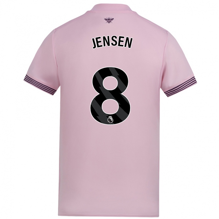 Homme Football Maillot Mathias Jensen #8 Rose Tenues Extérieur 2024/25