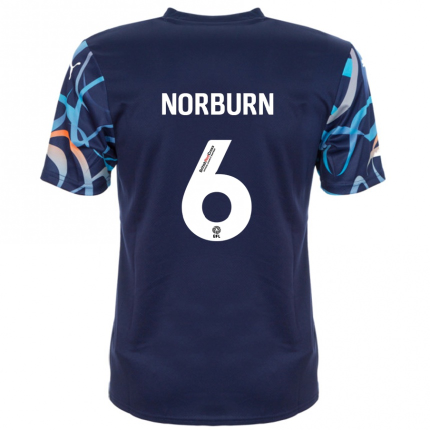 Homme Football Maillot Oliver Norburn #6 Bleu Marine Tenues Extérieur 2024/25