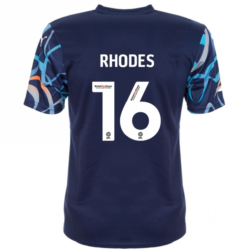 Homme Football Maillot Jordan Rhodes #16 Bleu Marine Tenues Extérieur 2024/25