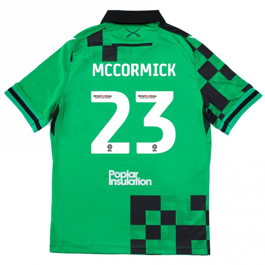 Homme Football Maillot Luke Mccormick #23 Vert Noir Tenues Extérieur 2024/25