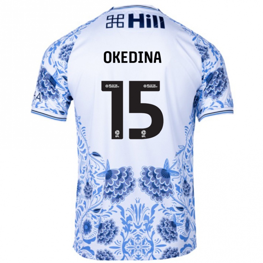 Homme Football Maillot Jubril Okedina #15 Blanc Bleu Tenues Extérieur 2024/25