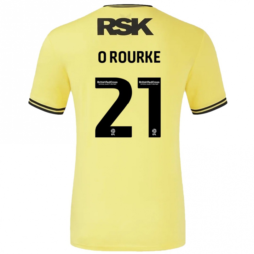 Homme Football Maillot Sophie O'rourke #21 Jaune Noir Tenues Extérieur 2024/25