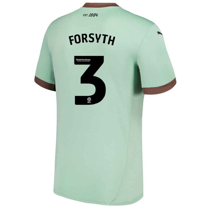 Homme Football Maillot Craig Forsyth #3 Vert Pâle Tenues Extérieur 2024/25