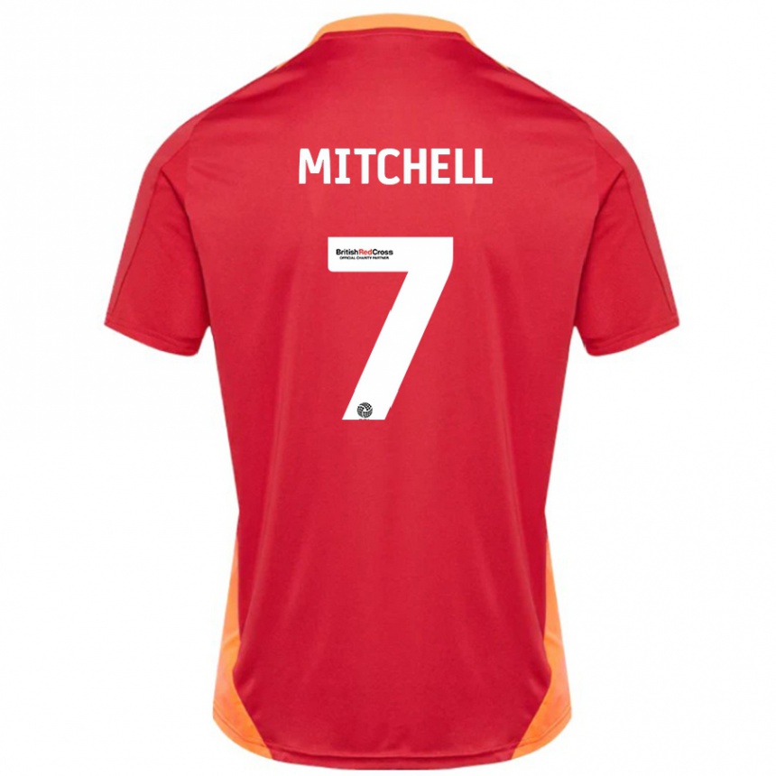 Homme Football Maillot Demetri Mitchell #7 Bleu Blanc Cassé Tenues Extérieur 2024/25