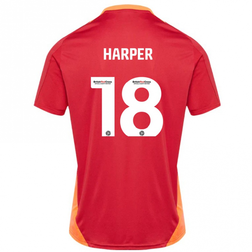 Homme Football Maillot Vincent Harper #18 Bleu Blanc Cassé Tenues Extérieur 2024/25